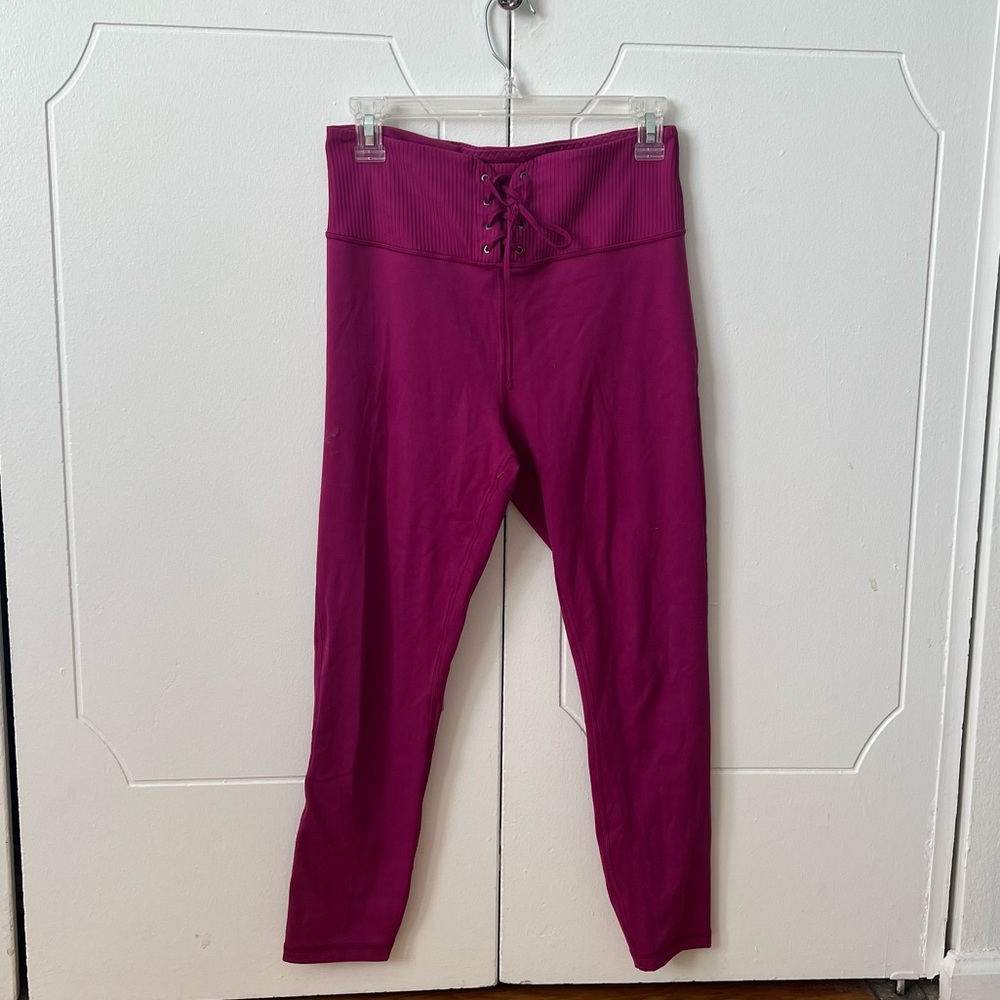 Magenta lace up legging